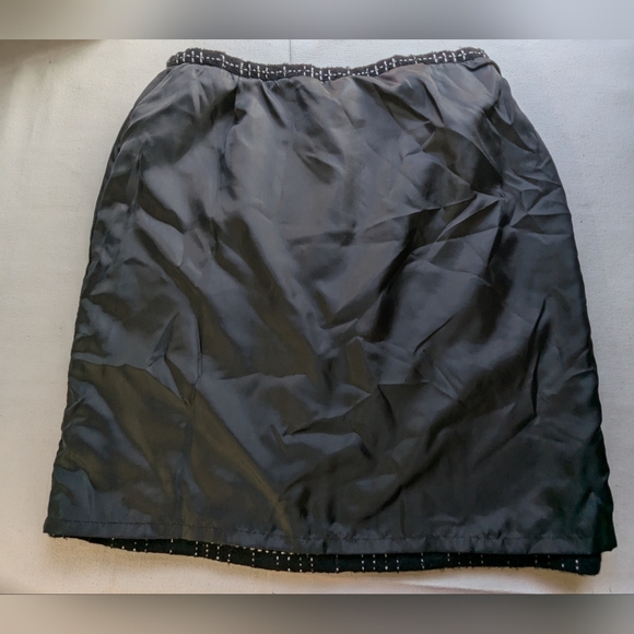 Karen Scott Tweed Skirt Black/White Women Sz 12 Lined Mini Acrylic Metallic Z-1 - Picture 7 of 12